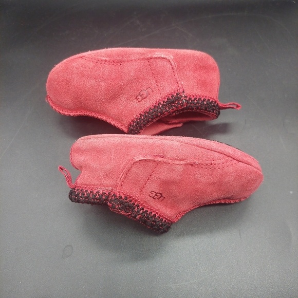 UGG TASMAN RED SUEDE SHEARLING INFANT BOOTS BOOTIES 4/5 - Picture 3 of 10